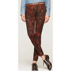 Lucky Brand Charlie Skinny Ankle Bohemian Boho Paisley Jeans Size 8/29